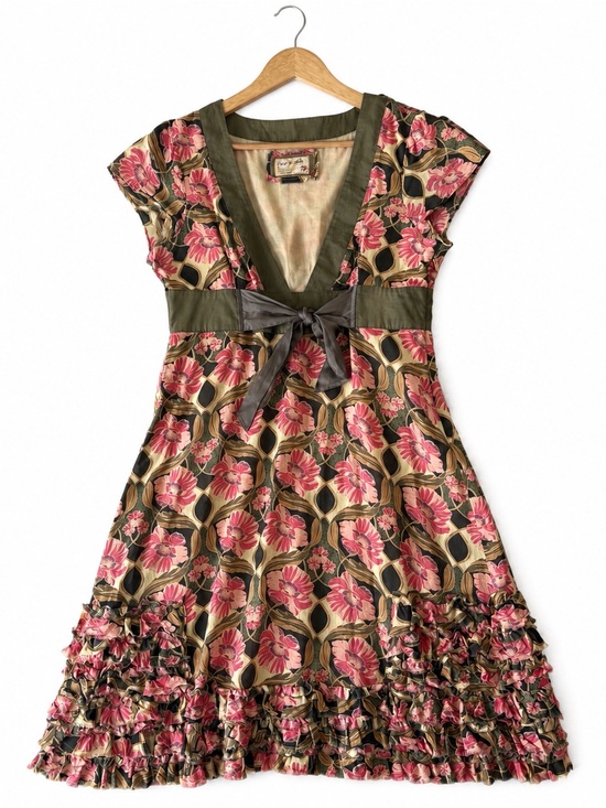 Free People Dresses & Skirts - Free People The Originals Jacquard Vintage Pink And Green Floral Dress, Size 6